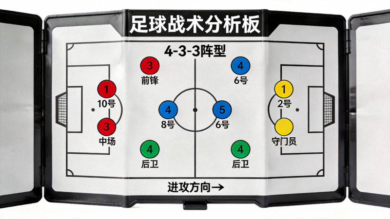 足球战术分析板 - 球员位置与阵型示意图